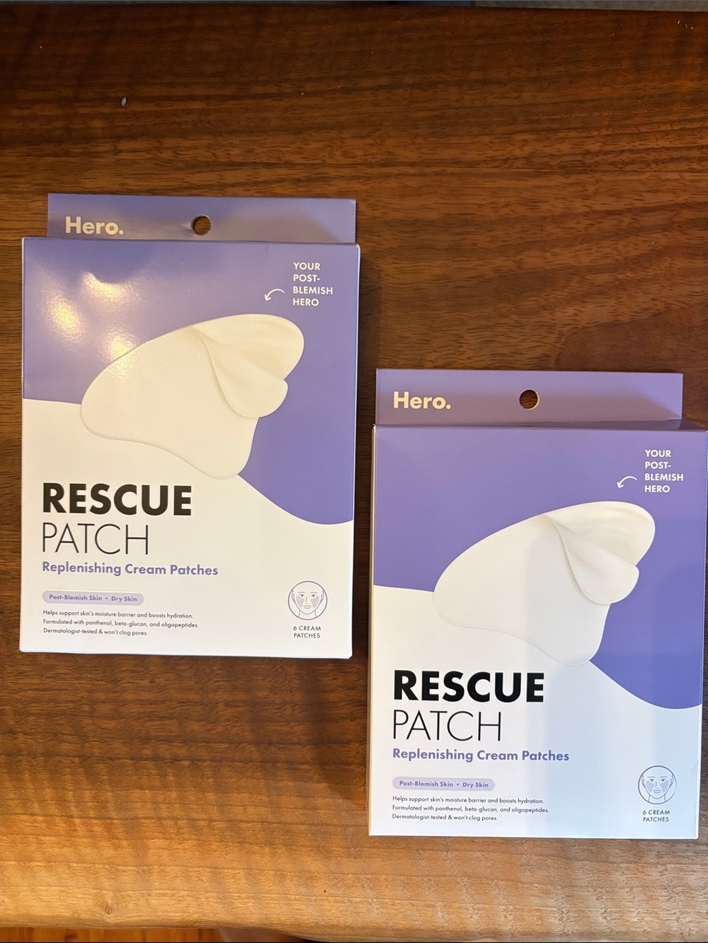 (2) Hero Rescue Patch Replenishing Cream Patches - 6 ct - New, Sealed